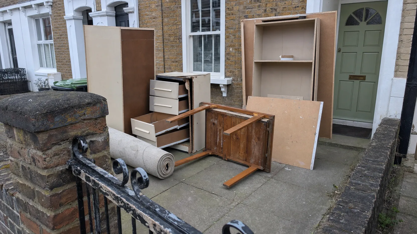 London front garden before and after Oxload bulky item removal — before