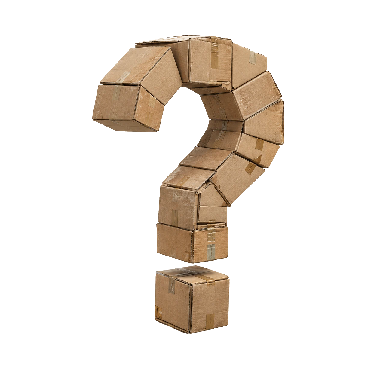 Question mark made from boxes